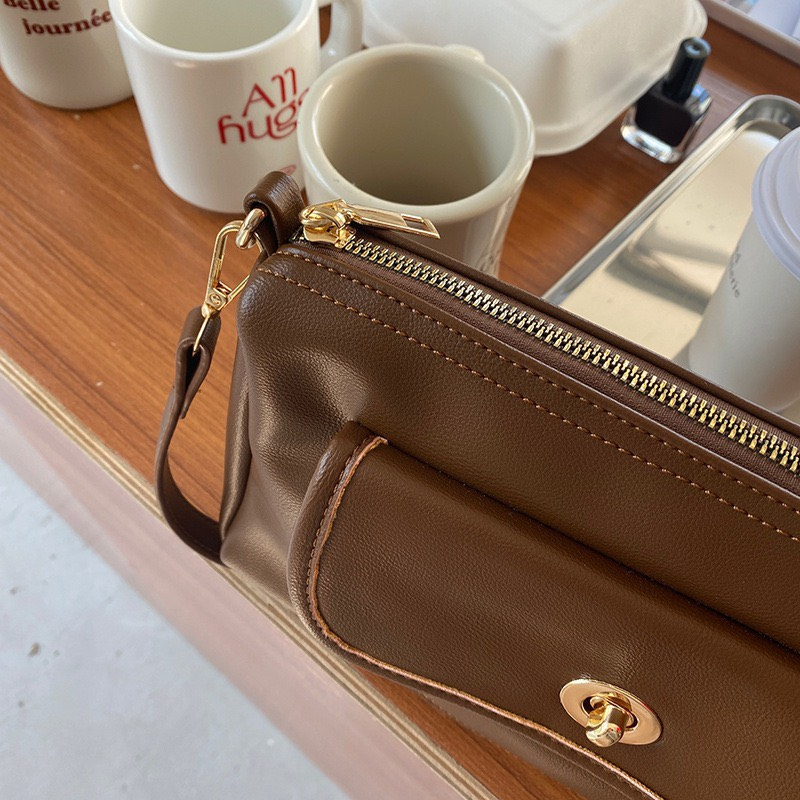 Túi xách nữ da Pu đeo chéo đeo vai phong cách vintage mùa thu