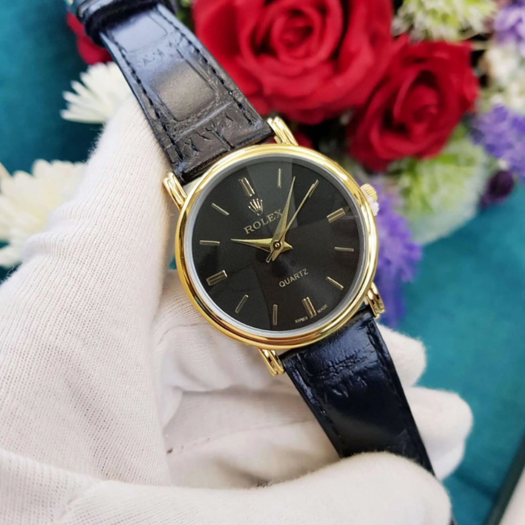 Đồng Hồ Nữ Rolex JAPAN WATCH Mặt Thiết Kế Đơn Giản Dây Da Cao Cấp Size 26mm Chống Nước Tốt Bảo Hành 12 Tháng