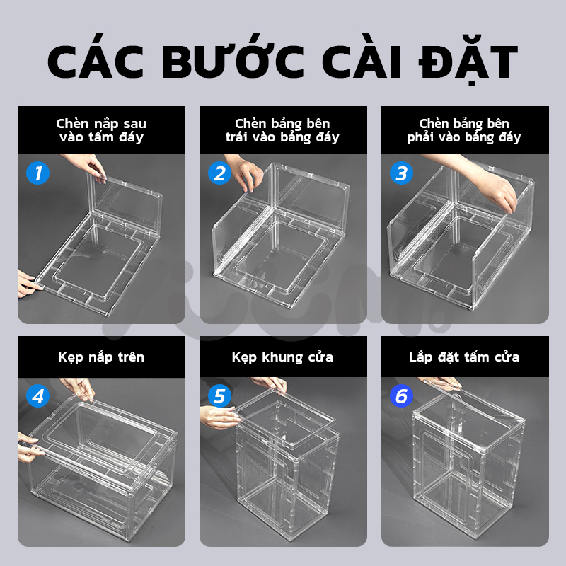 Yuumi Acrylic HộP Mica Hộp Nhựa Trong Suốt Hộp Đựng Giày TúI XáCh Mỹ PhẩM HộP TrưNg BàY Mô HìNh Búp Bê