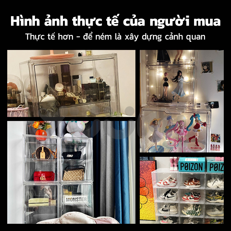 Yuumi Acrylic HộP Mica Hộp Nhựa Trong Suốt Hộp Đựng Giày TúI XáCh Mỹ PhẩM HộP TrưNg BàY Mô HìNh Búp Bê