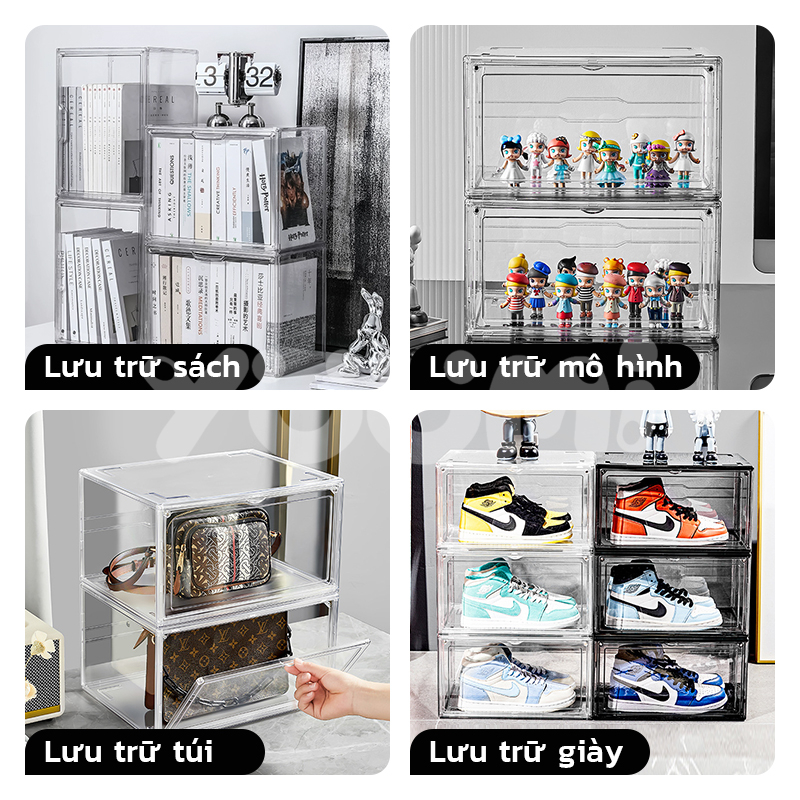 Yuumi Acrylic HộP Mica Hộp Nhựa Trong Suốt Hộp Đựng Giày TúI XáCh Mỹ PhẩM HộP TrưNg BàY Mô HìNh Búp Bê