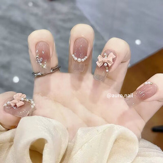 Set 24 móng tay giả đính cham ombre màu đẹp nailbox thời trang hot trend tặng dũa ( có ảnh thật )