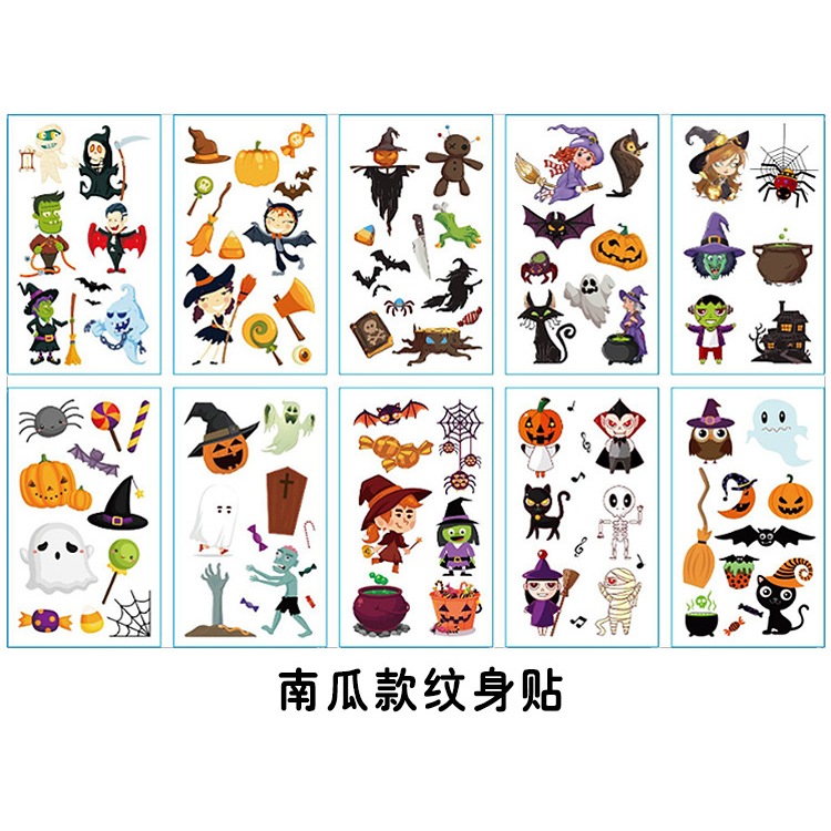 Set hình xăm giả hình xăm dán tạm thời mini nhiều hình đáng yêu hoá trang Halloween