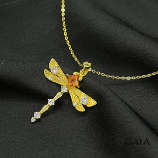 Mặt dây chuyền bạc xi vàng đá tourmaline - gaia by yang