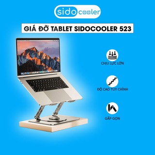 Giá đỡ tản nhiệt laptop SIDOCOOLER 523 có đế xoay kê tablet máy tính bảng điện thoại gập chất liệu hợp kim chống han gỉ