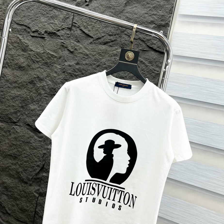 Áo Phông Nam Nữ LUIVUITON Khuôn Mặt Hai Màu Đen Trắng sành Điệu, Chất Vải Cotton Khô Mềm Mại Thấm Hút Mồ Hôi Tốt