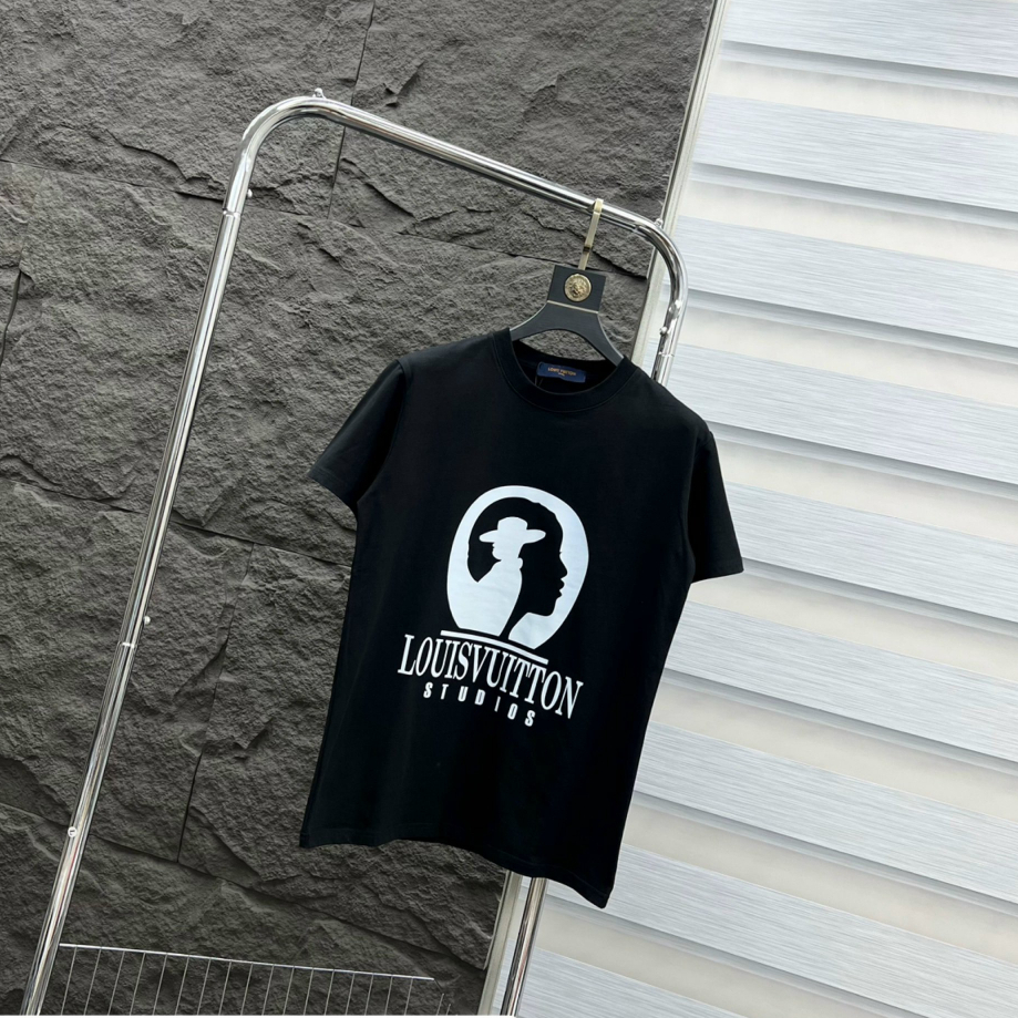 Áo Phông Nam Nữ LUIVUITON Khuôn Mặt Hai Màu Đen Trắng sành Điệu, Chất Vải Cotton Khô Mềm Mại Thấm Hút Mồ Hôi Tốt
