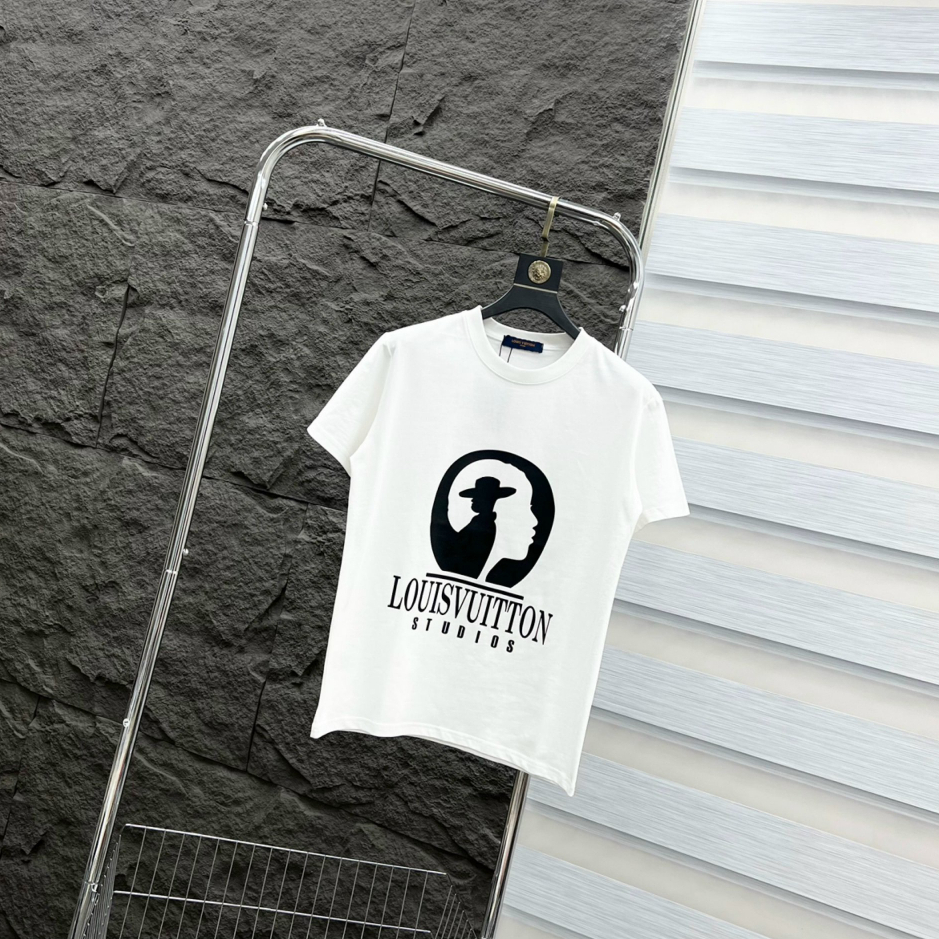 Áo Phông Nam Nữ LUIVUITON Khuôn Mặt Hai Màu Đen Trắng sành Điệu, Chất Vải Cotton Khô Mềm Mại Thấm Hút Mồ Hôi Tốt