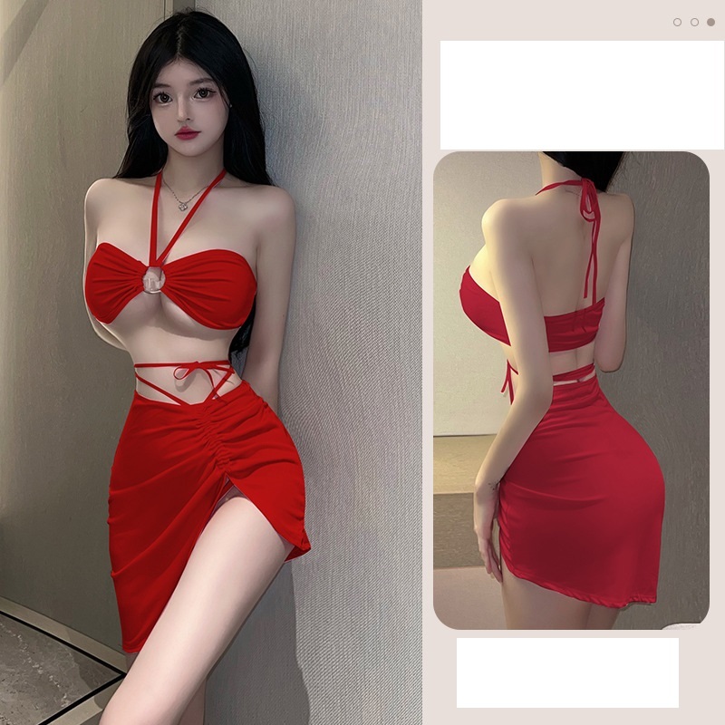 Váy ngủ xẻ đùi áo cúp ngực buộc sau 2713
