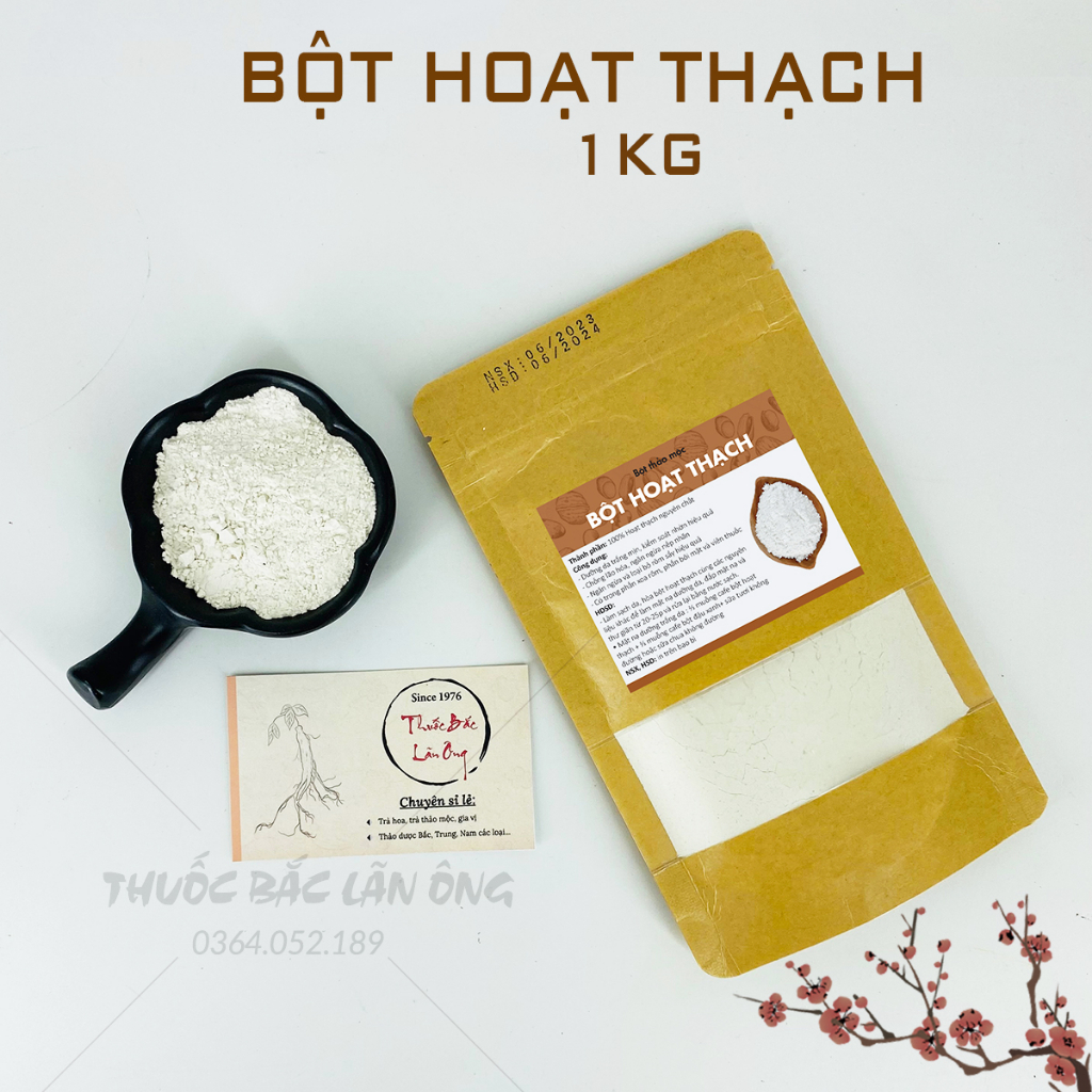 Bột hoạt thạch nguyên chất 1kg (Dưỡng trắng, hỗ trợ dạ dày)