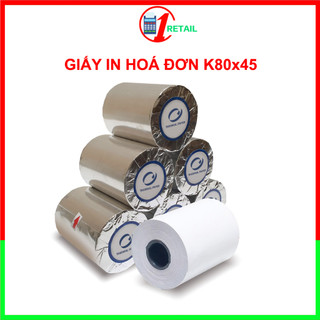 Giấy in hóa đơn Oji K80x45 - Giấy in bill K80 - Giấy in nhiệt khổ 80mm dùng cho máy in hoá đơn bán hàng