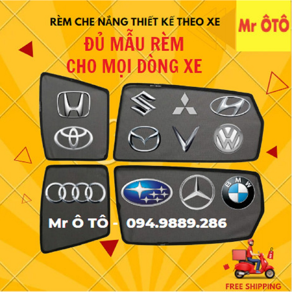 RÈM CHE NẮNG Mr.ÔTÔ Loại 1, Vải Dày, Cản Nắng Tốt, Bảo Hành 2 Năm, Miễn Phí Ship