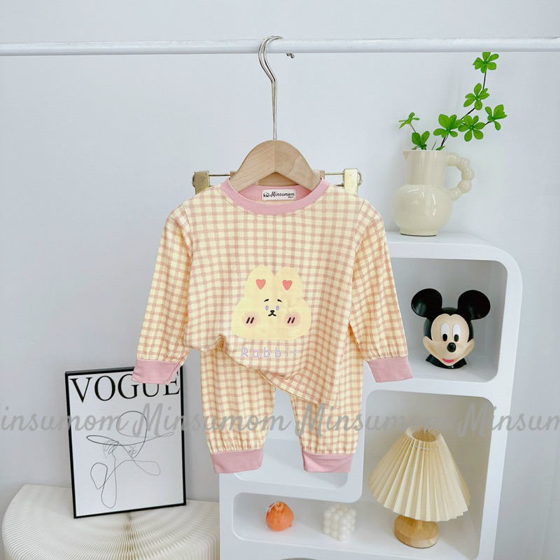 Bộ dài thun lạnh in hình ngộ nghĩnh bé trai bé gái từ 8-18kg