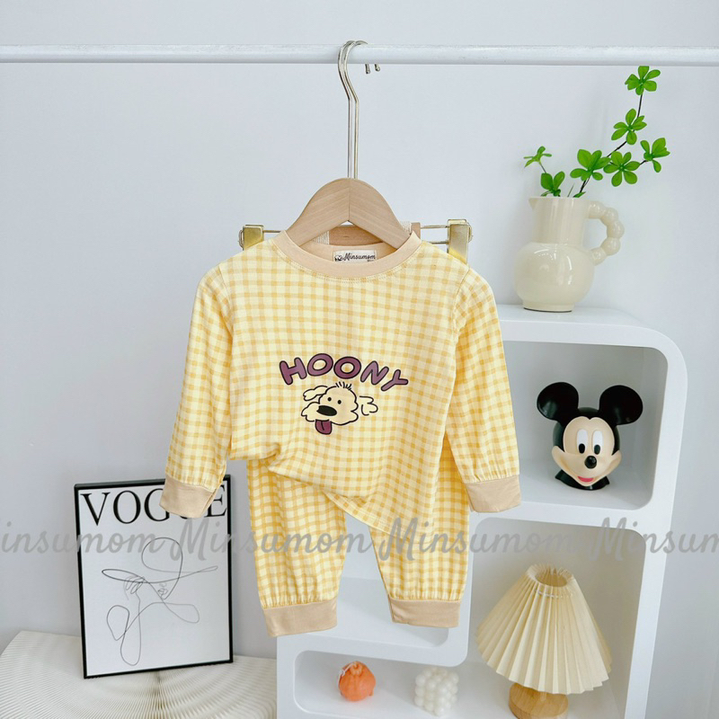 Bộ dài thun lạnh in hình ngộ nghĩnh bé trai bé gái từ 8-18kg