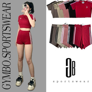 Set short đùi thể thao nữ, áo croptop ngắn cộc tay mix quần đùi 2 sọc ôm body, mặc đi chơi,tập gym, nhảy dance tiktok