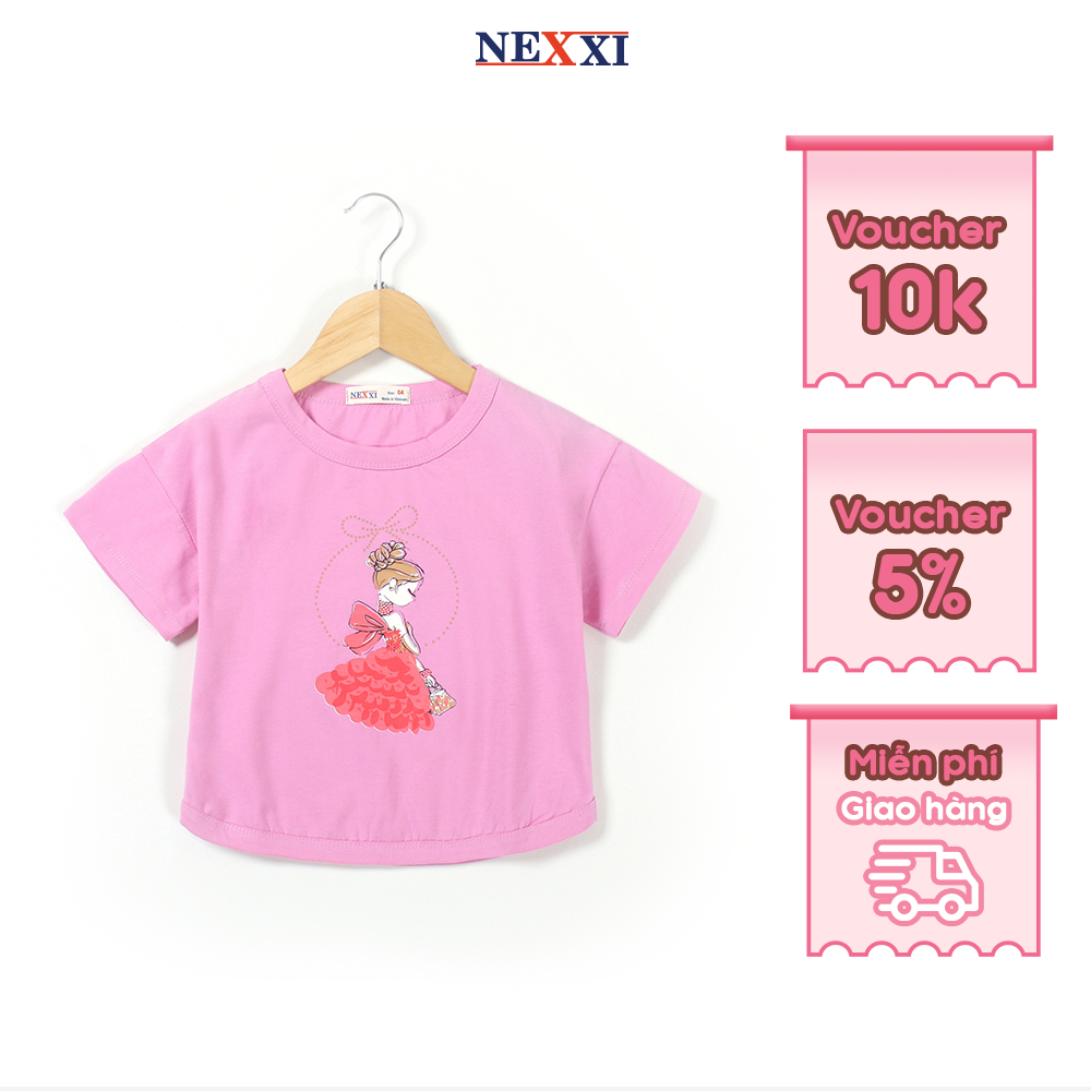 Áo Thun Form Lửng In Búp Bê Bé Gái