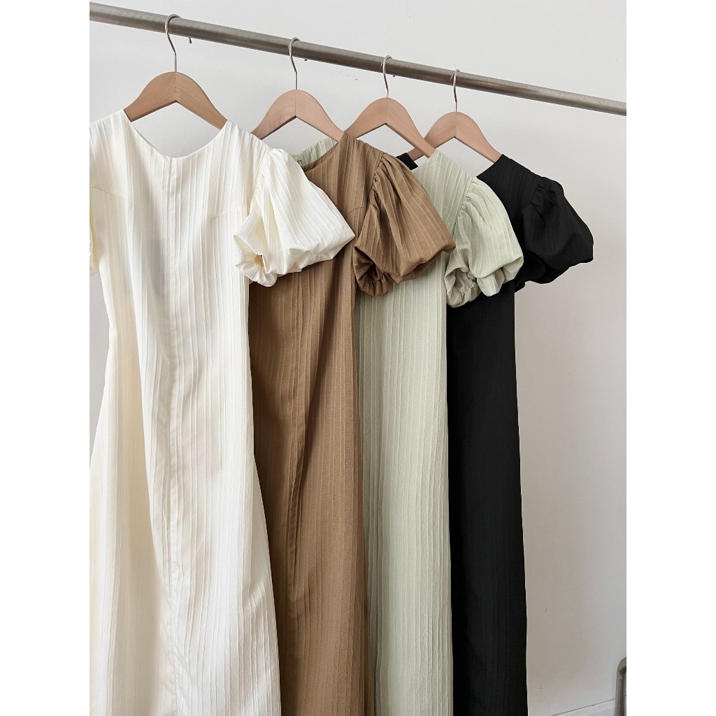 Váy dáng dài Moni dress tay bồng dây khoét lưng xixeoshop | BigBuy360 - bigbuy360.vn
