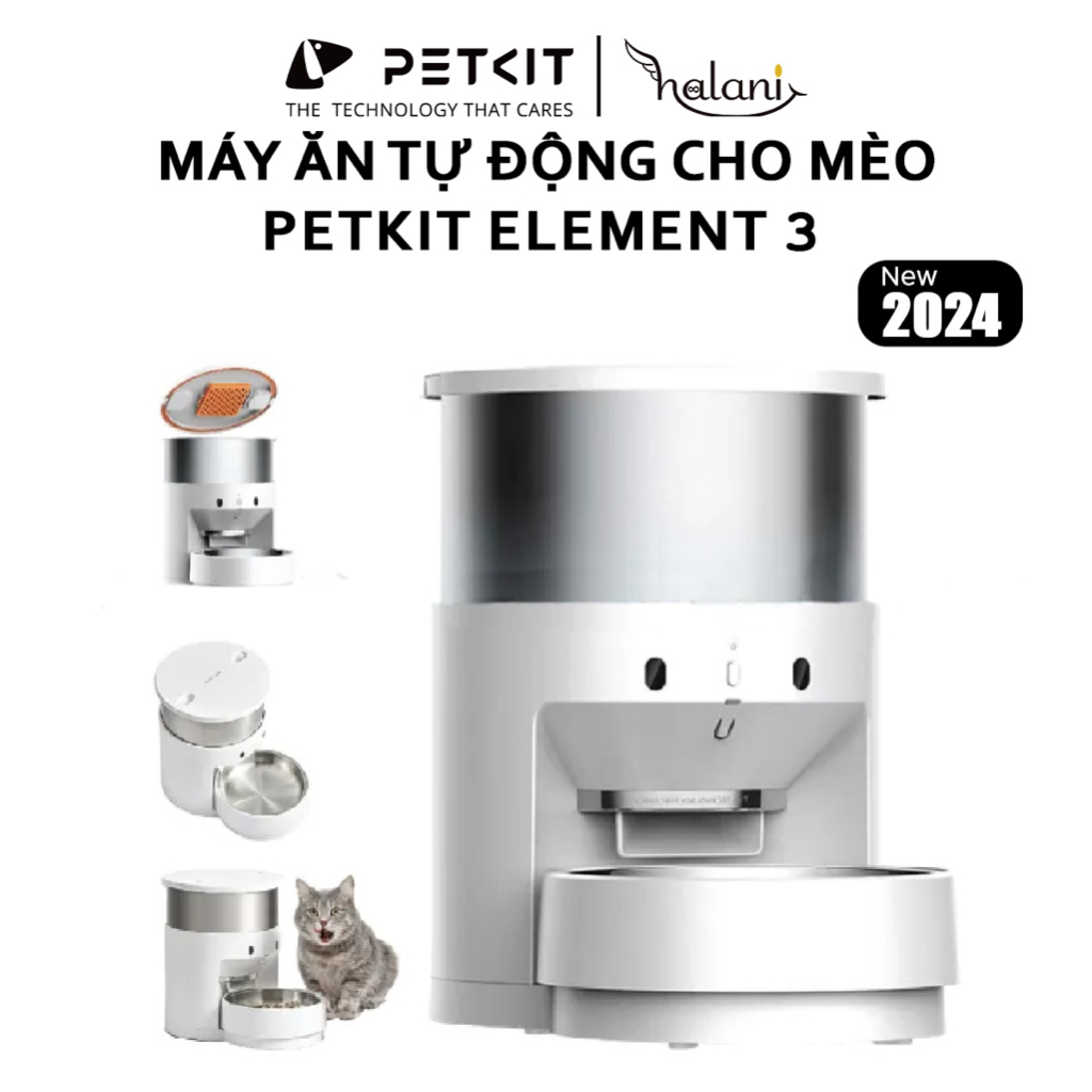 Máy Nhả Hạt, Cho Mèo Ăn Tự Động Petkit Fresh Element Dung Tích 3L BH 12 Tháng