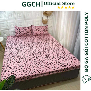 (COMBO) Sét 3 món Ga Gối Poly M2/M6/M8 Mẫu Báo hồng (Được chọn thêm mẫu)