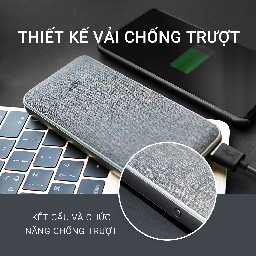 Pin Sạc Dự Phòng Sạc Nhanh/ Chống cháy nổ Silicon Power QP77-10000mAh/Bảo hành 13 tháng