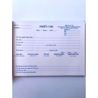 Phiếu chi 2 liên khổ 13x19cm ( 100 tờ )