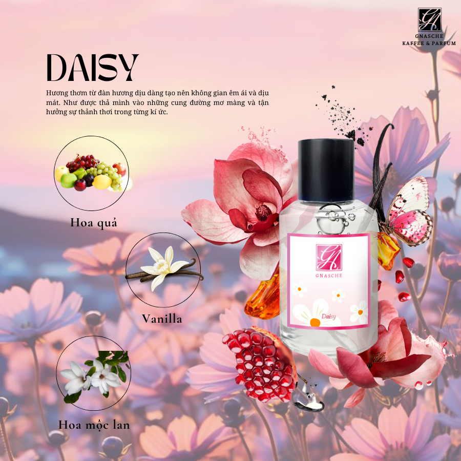 Nước Hoa Chính Hãng DAISY Mùa Hè Mùi Unisex Hương Dịu Ngọt Dung Tích 50ML Và 10ML GNASCHE