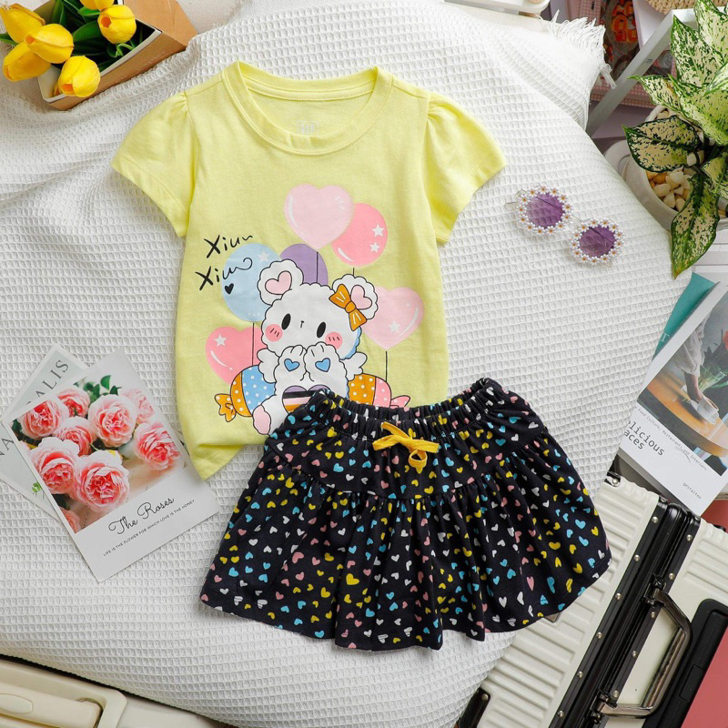 Set bộ quần váy bé gái xuất dư xịn sò mềm mát