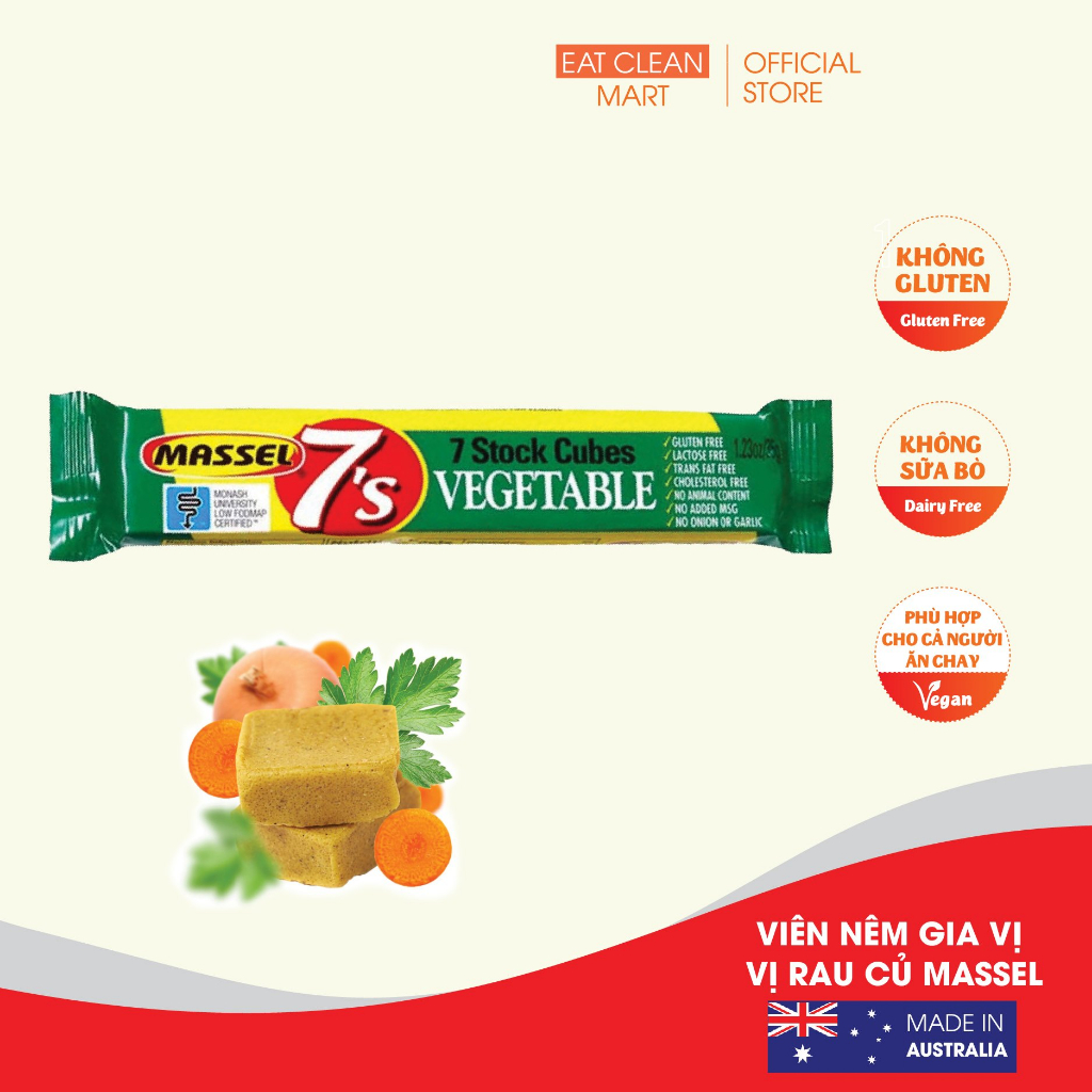 Viên nêm chay Vegan gia vị rau củ Massel - Vegetable stock cubes