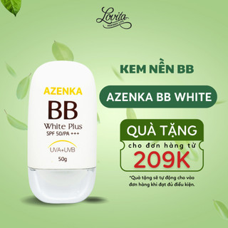 Kem nền bb trang điểm chống nắng azenka bb white plus spf50+ pa++++ 50gr