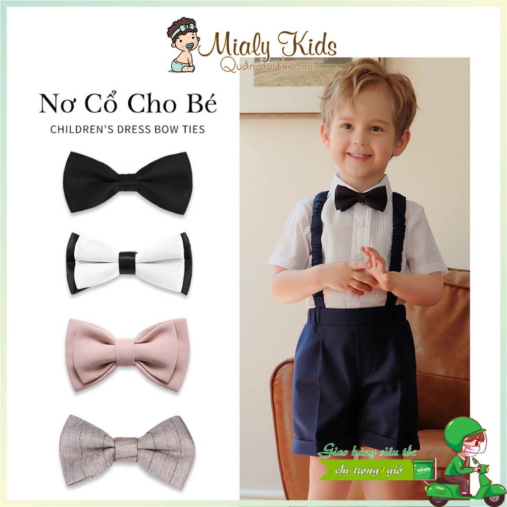 Nơ cài cổ áo Mialy kids cho bé trai (2-10 tuổi) mặc áo sơmi thêm lịch lãm, phong cách quý ông