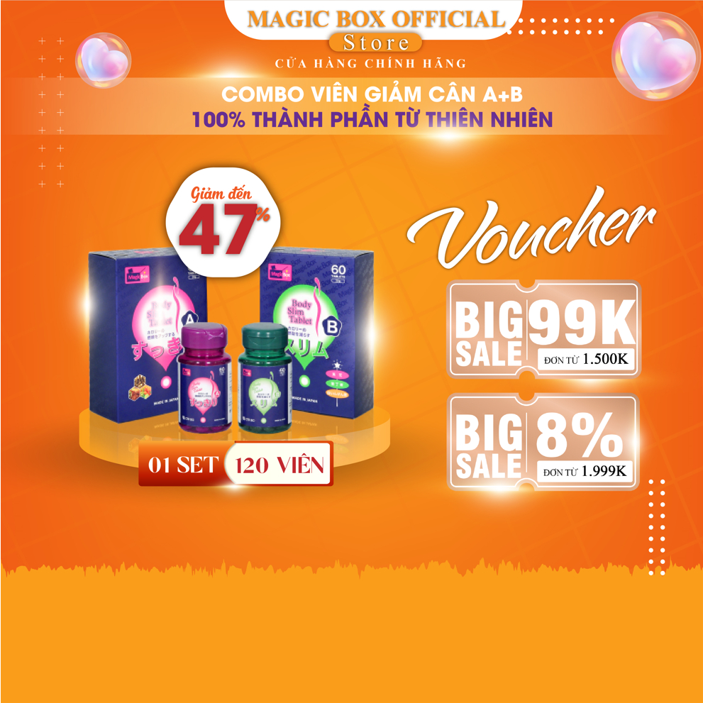 Viên uống giảm cân A+B Nhật Bản - Set 2 hộp (120 viên)