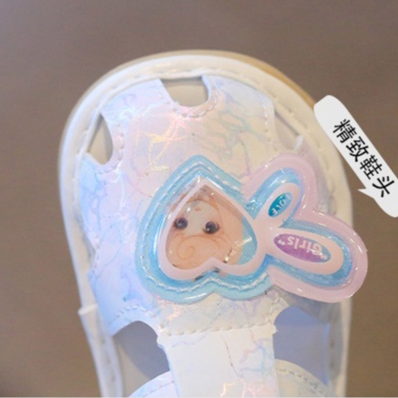 Sandal tập đi cho bé gái 0-2 tuổi đế chống trơn trượt họa tiết công chúa đáng yêu phong cách thời trang