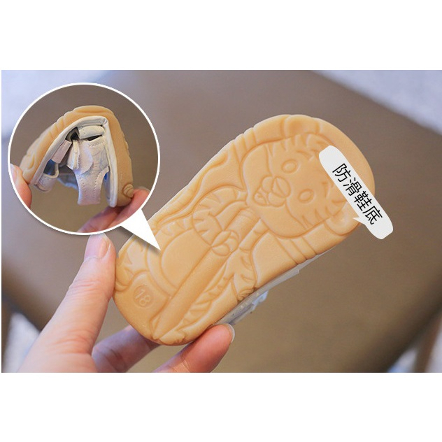 Sandal tập đi cho bé gái 0-2 tuổi đế chống trơn trượt họa tiết công chúa đáng yêu phong cách thời trang