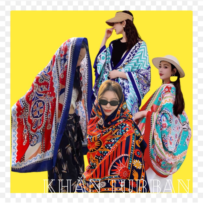 Khăn choàng vintage khăn choàng boho in họ tiết thổ cẩm