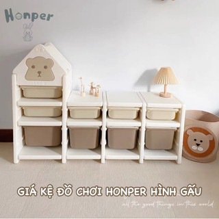 Giá Kệ Đựng Đồ Chơi Honper đánh yêu cho bé chơi hình Gấu/Window