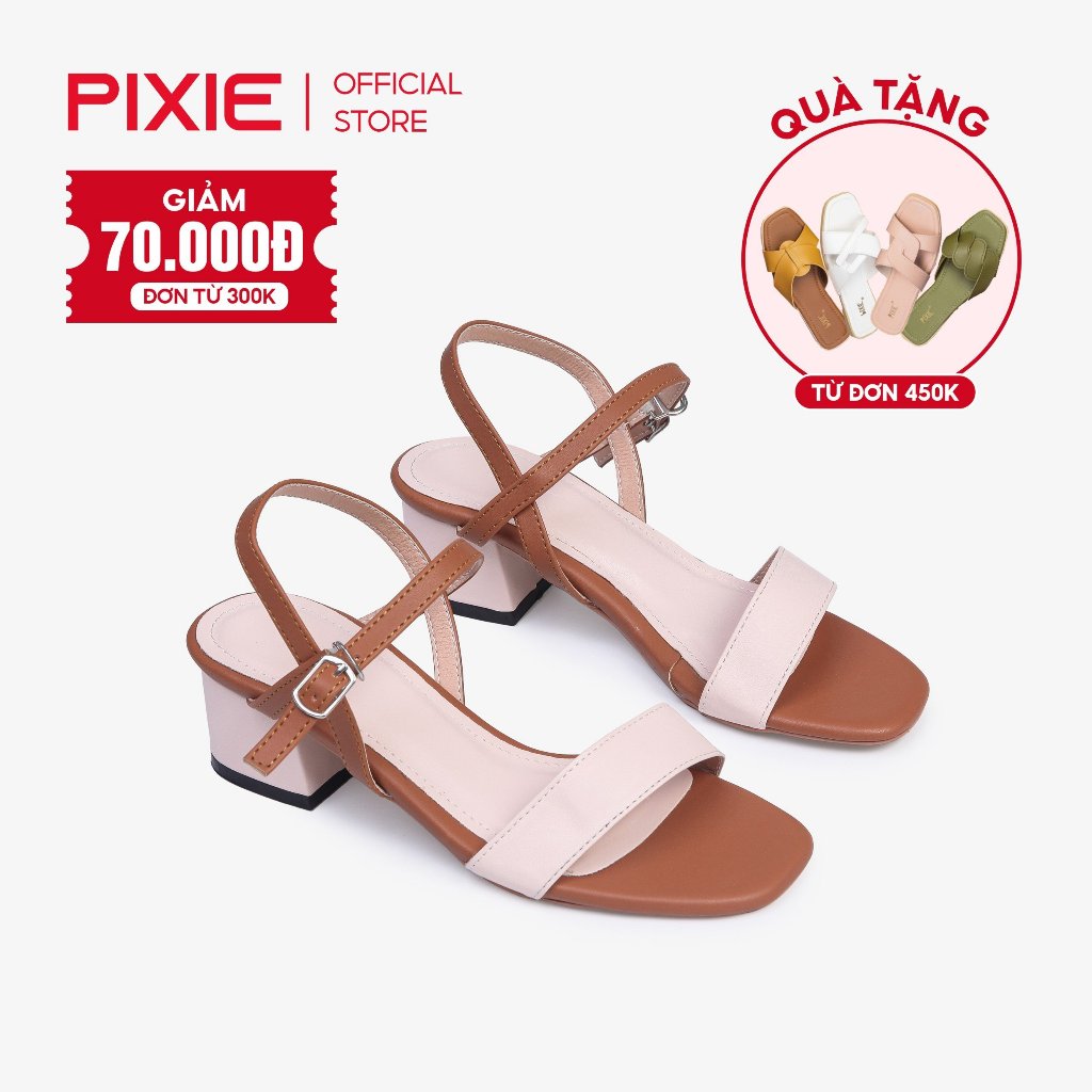 Giày Sandal Cao Gót 3cm Mix Nhiều Màu Pixie X476