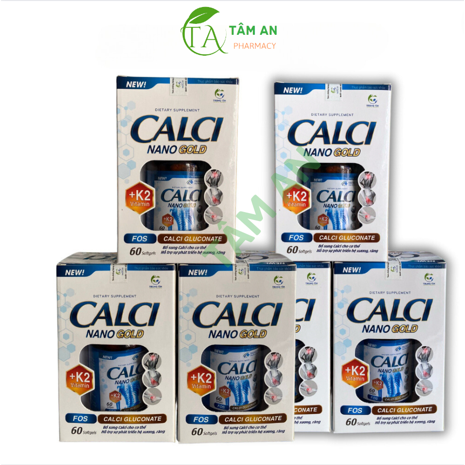 CALCI NANO GOLD- lọ 60 viên-giúp bổ sung calci cho cơ thể PHÒNG NGỪA LOÃNG XƯƠNG - CHUỘT RÚT