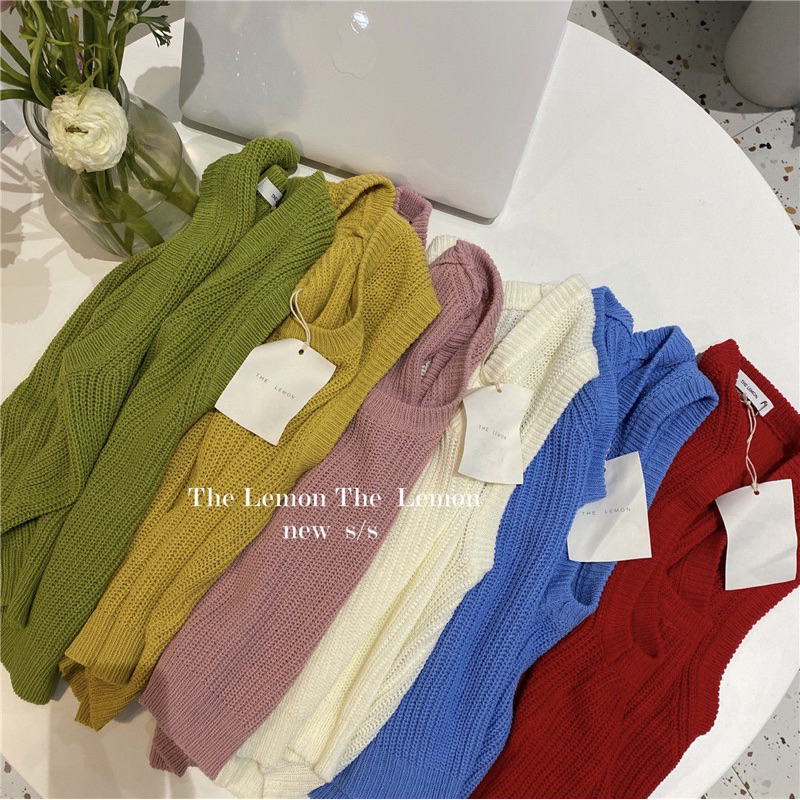 Áo len gile tông màu pastel phong cách hàn quốc dáng vừa hàng QC cao câdp