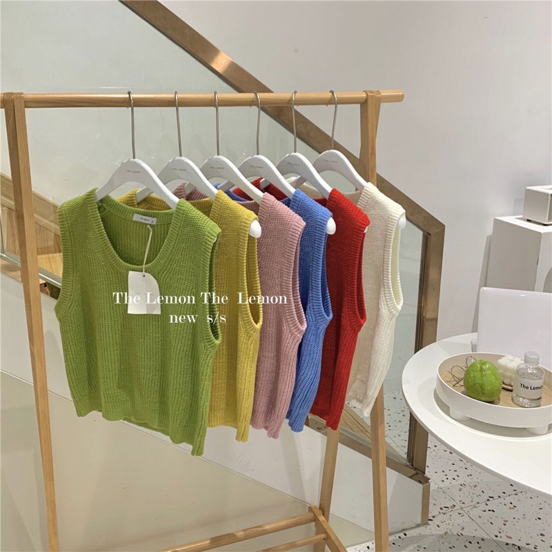 Áo len gile tông màu pastel phong cách hàn quốc dáng vừa hàng QC cao câdp