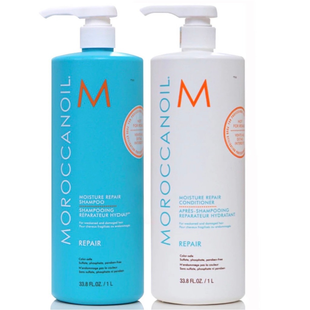 MOROCCANOIL - Cặp Dầu Gội Dầu Xả Dưỡng Ẩm Sâu Phục Hồi Tóc Hư Tổn MOROCCANOIL 1000ml