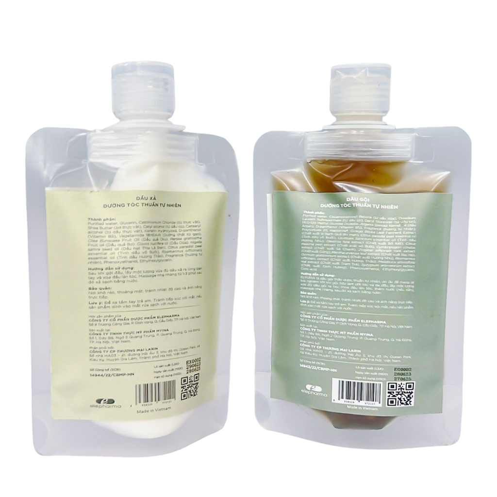 Combo sample gội xả Elpuria thuần tự nhiên 100ml