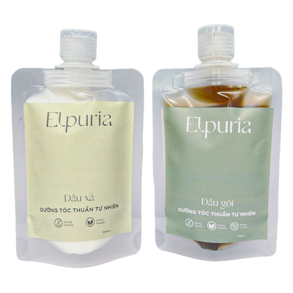 Combo sample gội xả Elpuria thuần tự nhiên 100ml