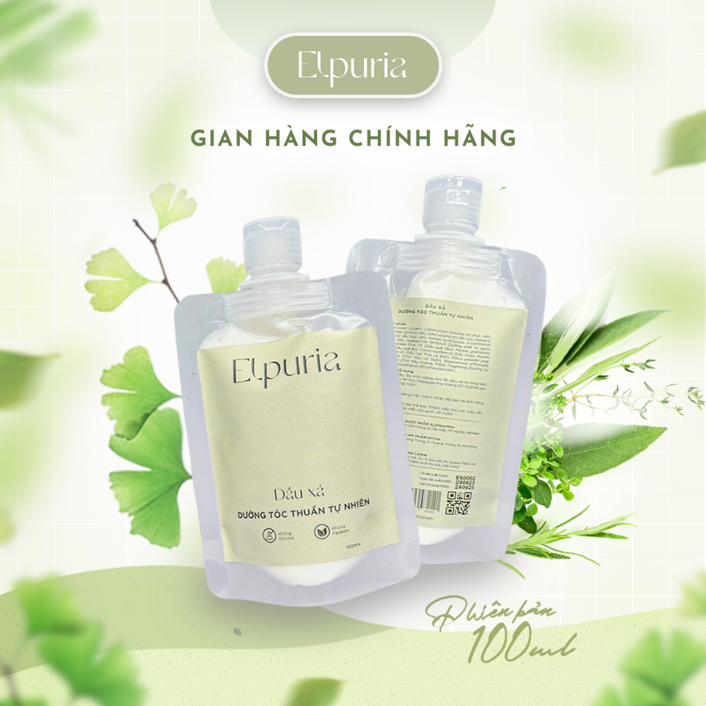 Combo sample gội xả Elpuria thuần tự nhiên 100ml