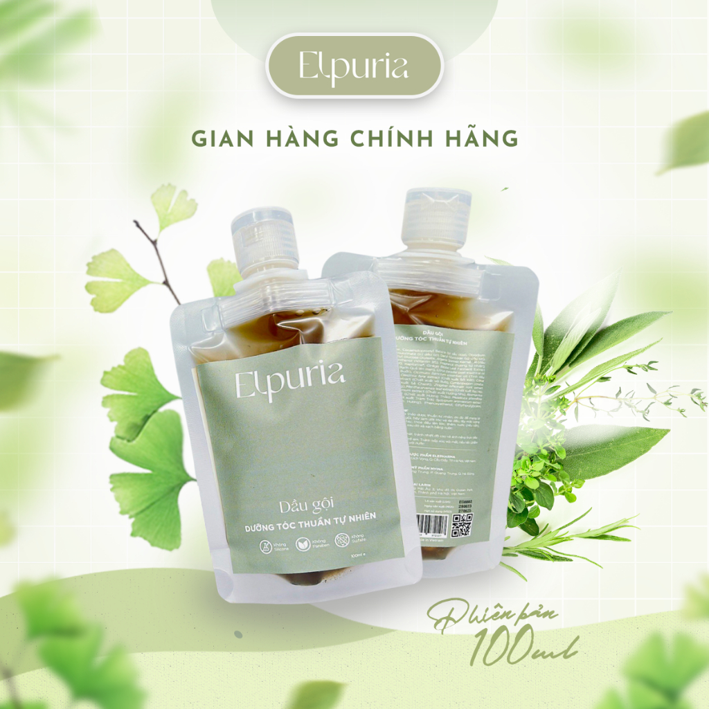Combo sample gội xả Elpuria thuần tự nhiên 100ml