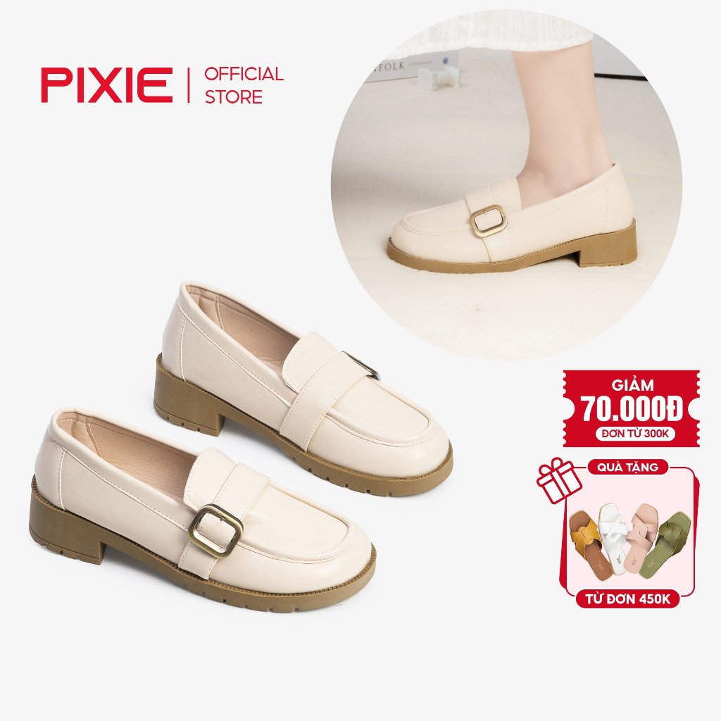 [Form To] Giày Cao Gót Oxford 3Cm Phối Khóa H101 - Pixie