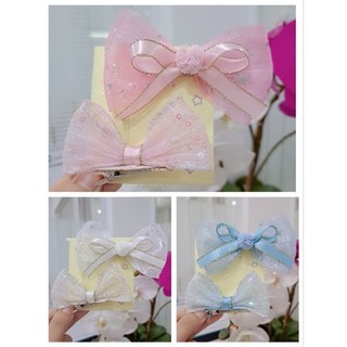 Set 2 kẹp tóc nơ kim tuyến cute cho bé