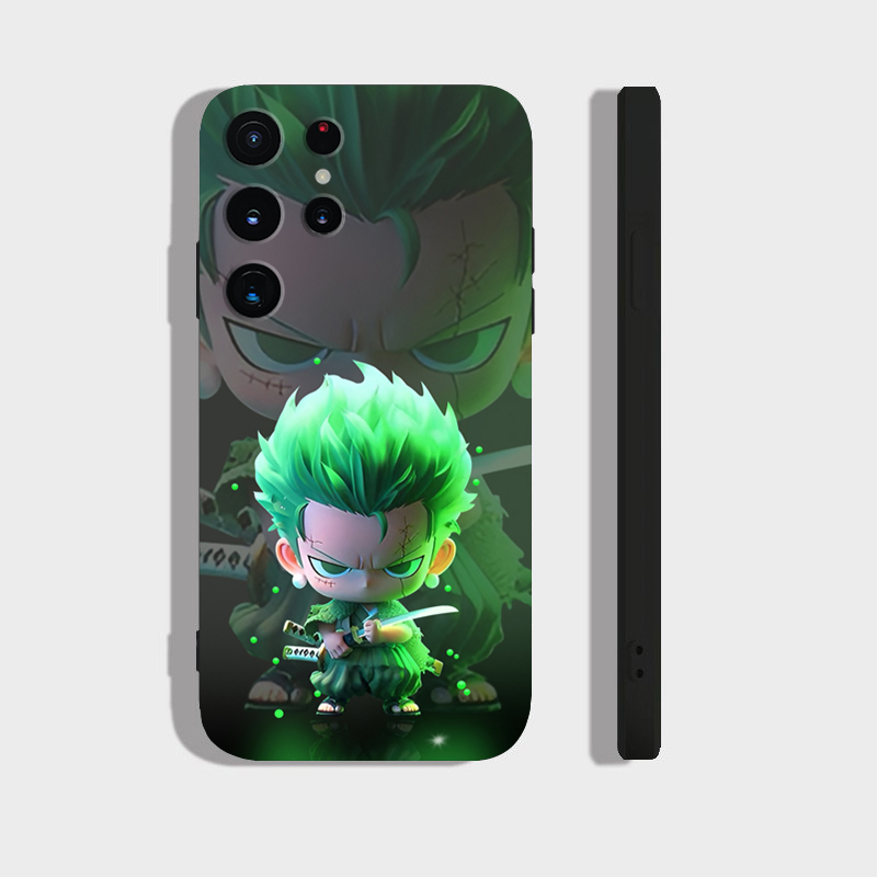 Ốp lưng Samsung Galaxy S22 Ultra, S23 Ultra cạnh viền vuông, có bảo vệ camera in hình ONE PIECE, GOKU