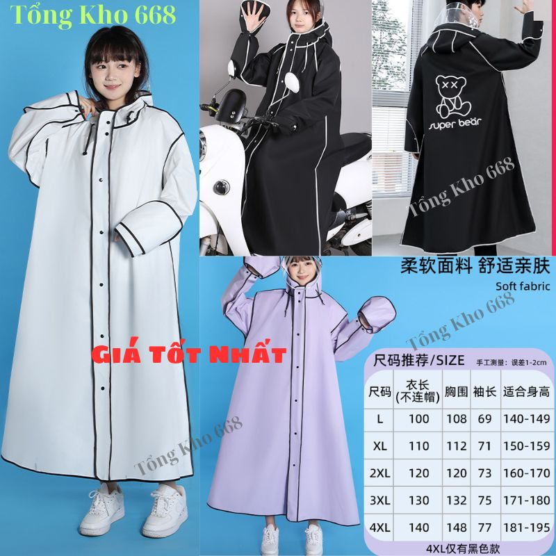 (Áo mưa chất đẹp giá tốt ) Áo mưa trong suốt cho Mẹ và Bé che phủ toàn thân kèm kính chắn mưa tiện lợi - Áo mưa cánh dơi
