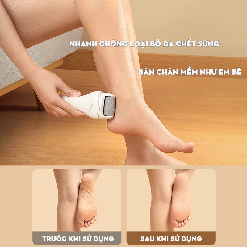 Máy Chà Gót Chân Tẩy tế bào chết cho Tiệm Nail 2 Đầu Mài Cá Nhân tại Nhà Tẩy Tế Bào Chết Sạc nhanh pin lithium