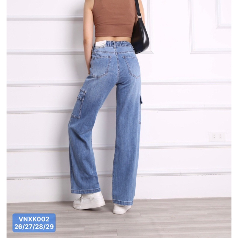 THO300 quần jean suông túi hộp vnxk